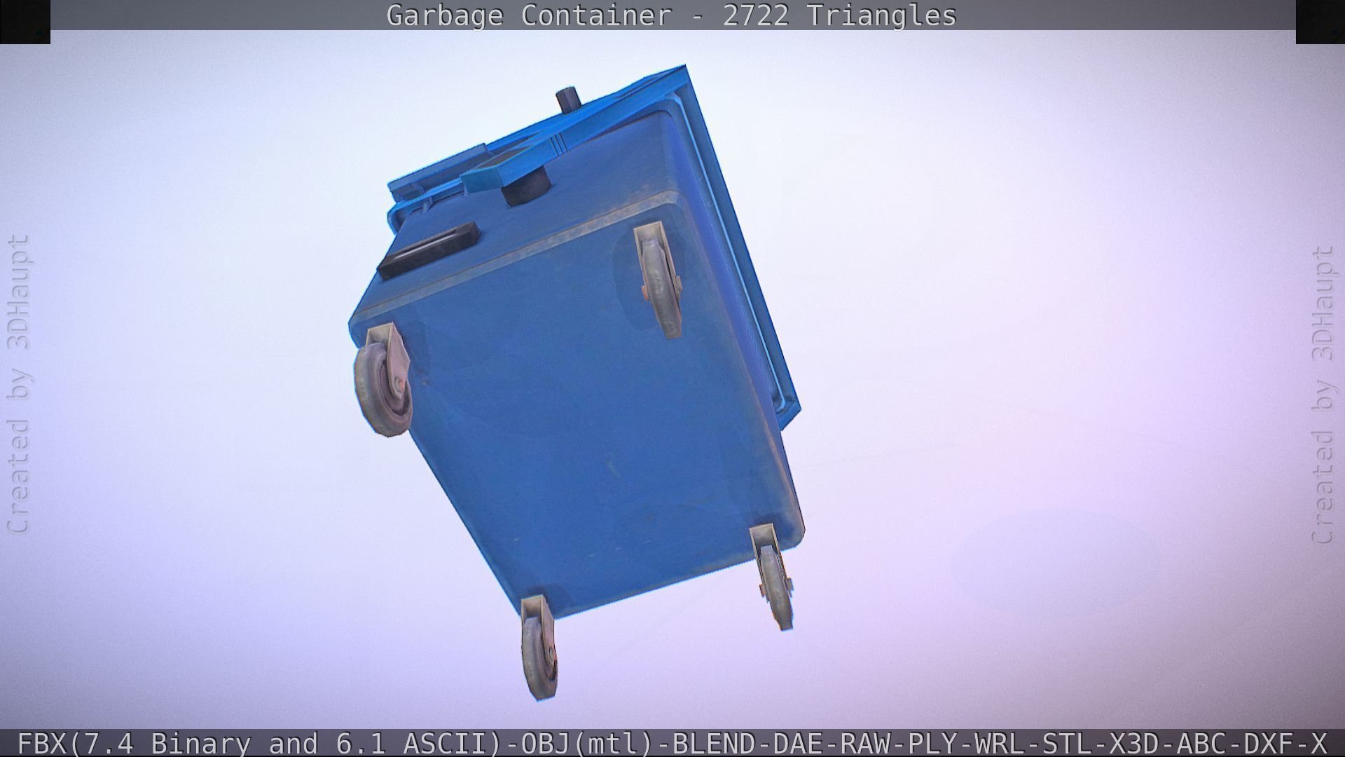 Garbage container with ragdoll setup Low-poly 3D model_30