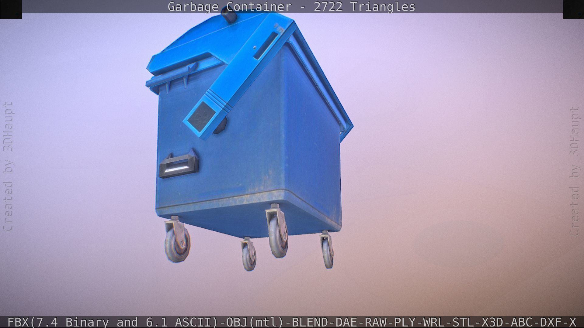 Garbage container with ragdoll setup Low-poly 3D model_29