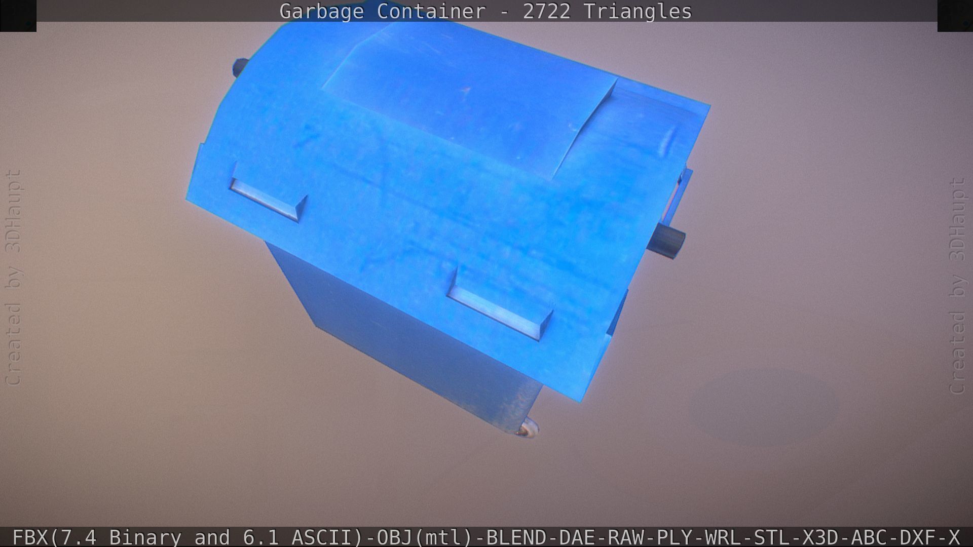 Garbage container with ragdoll setup Low-poly 3D model_42