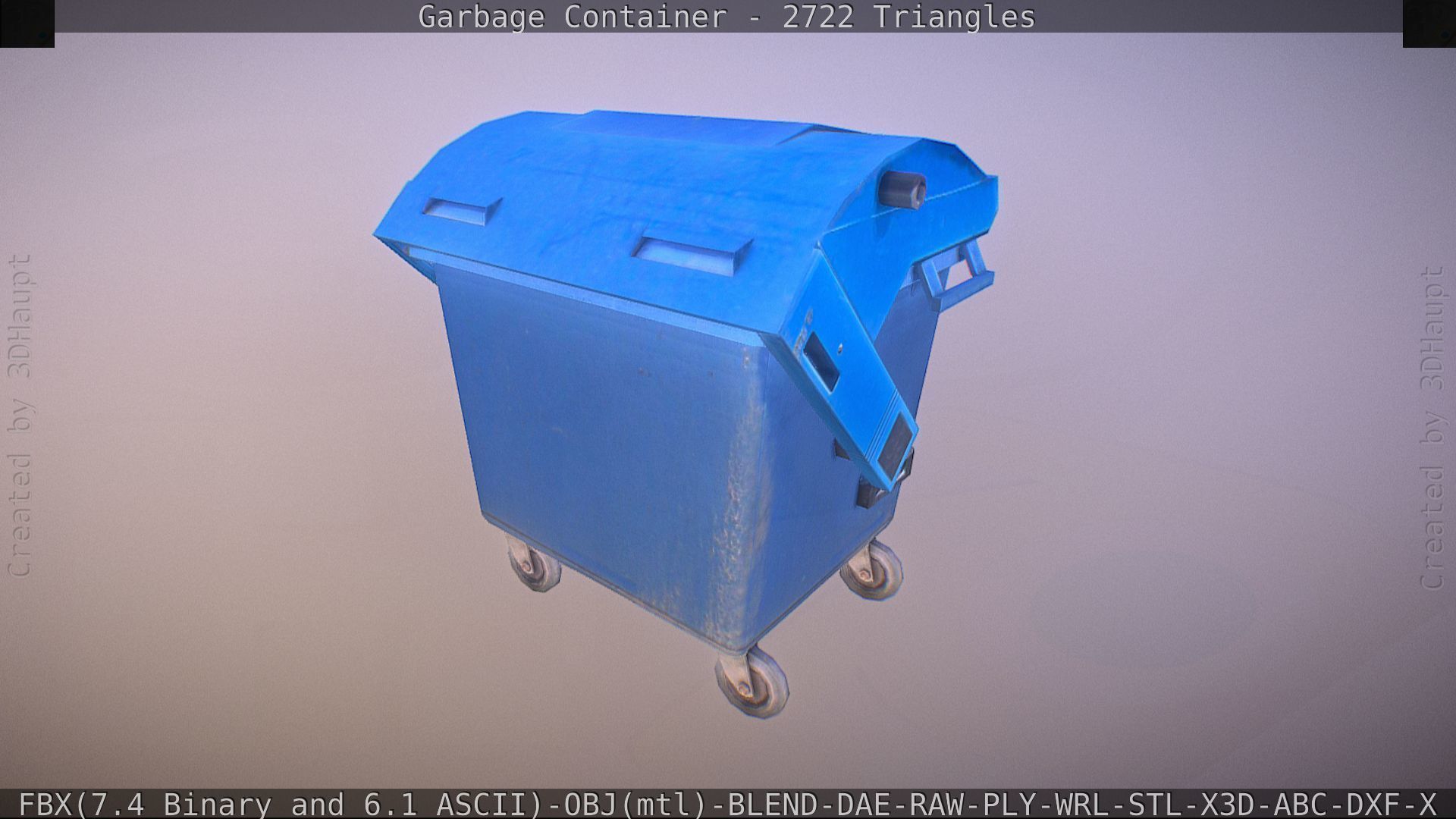 Garbage container with ragdoll setup Low-poly 3D model_31