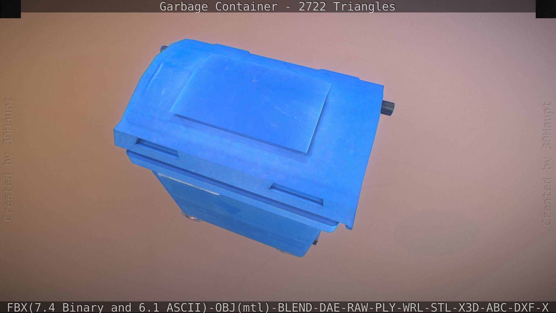 Garbage container with ragdoll setup Low-poly 3D model_25