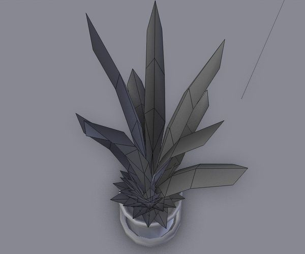 Indoor Pot Plant 3 Free low-poly 3D model_5
