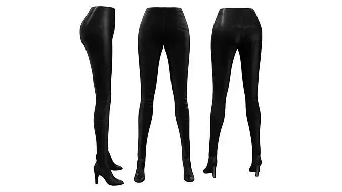 High Heel Leather Pants