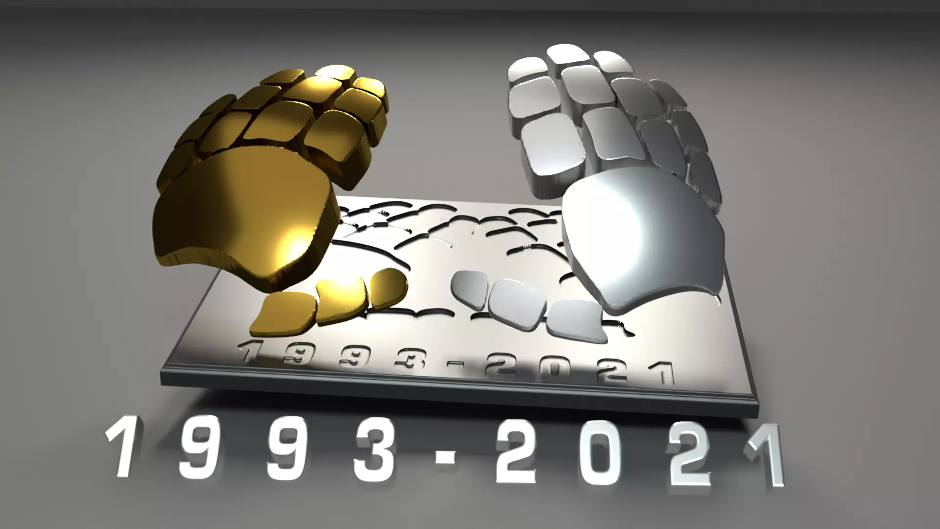 1993-2021 Daft Punk Epilogue RIP hands wall plate 3D print model_0