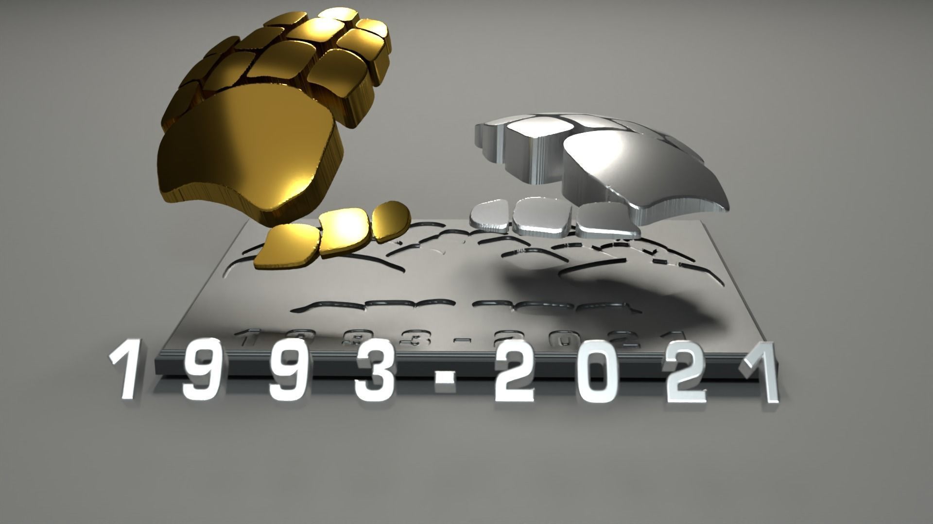 1993-2021 Daft Punk Epilogue RIP hands wall plate 3D print model_6