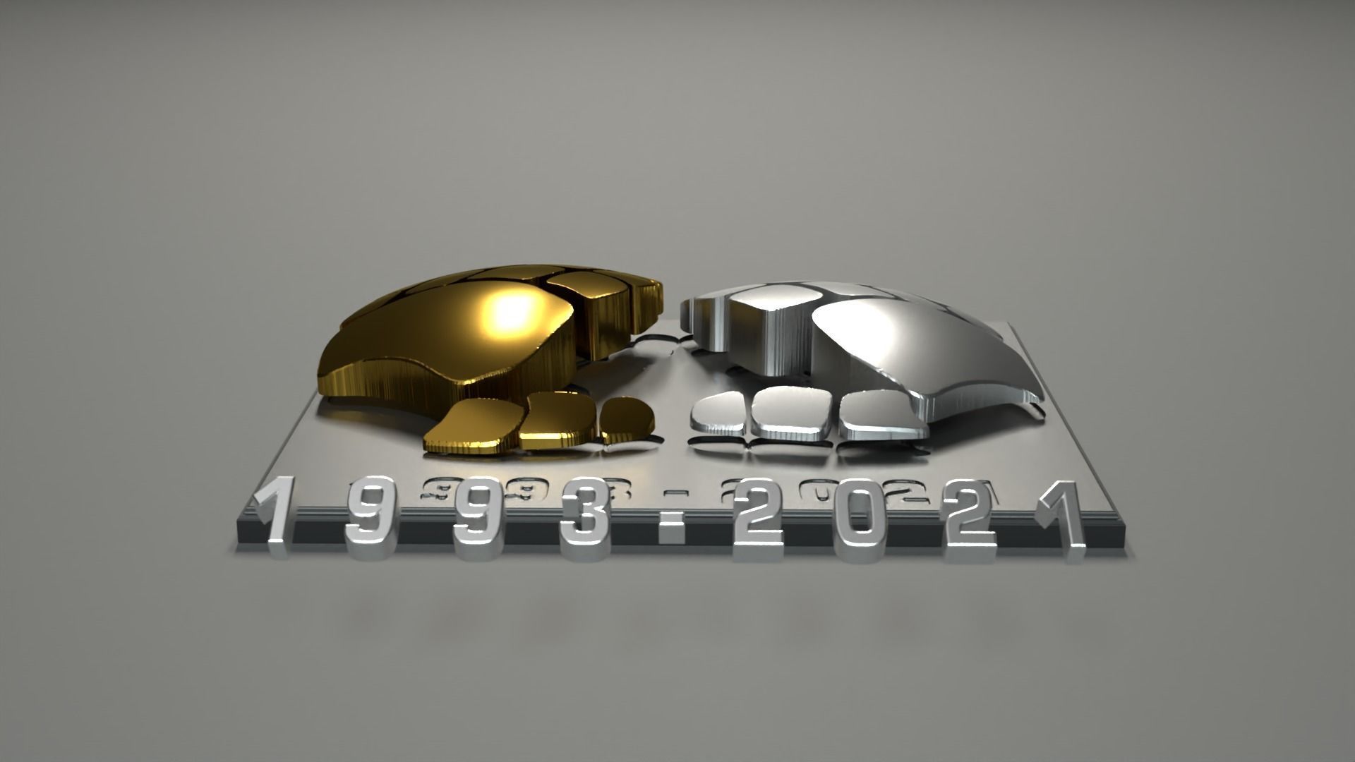 1993-2021 Daft Punk Epilogue RIP hands wall plate 3D print model_4