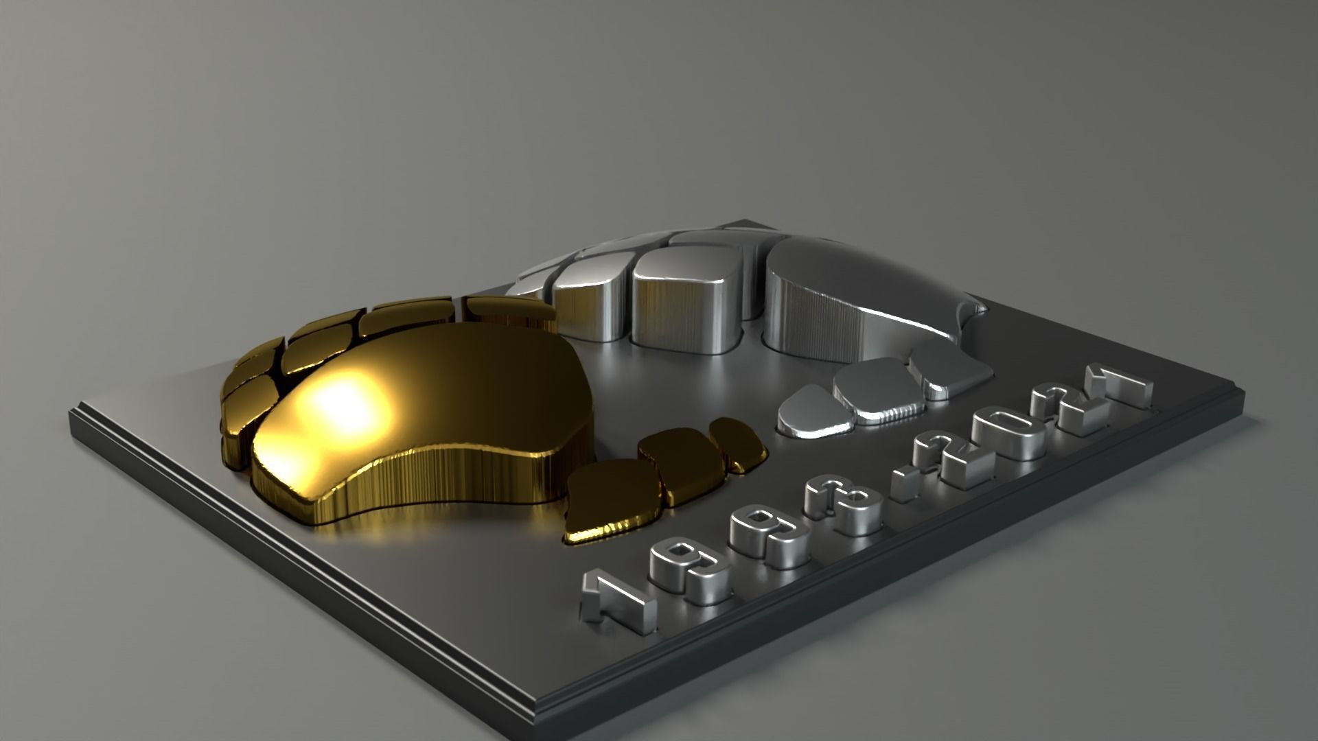 1993-2021 Daft Punk Epilogue RIP hands wall plate 3D print model_3