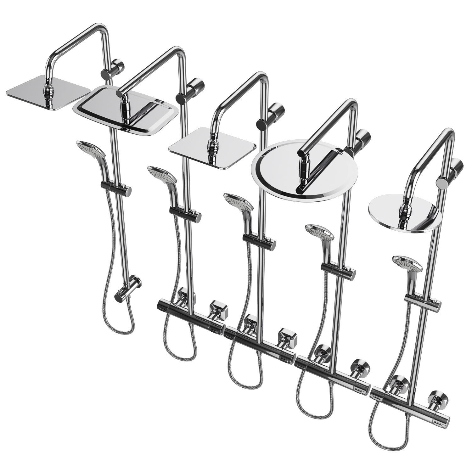 Shower systems IDEAL standard set 126 3D model_11