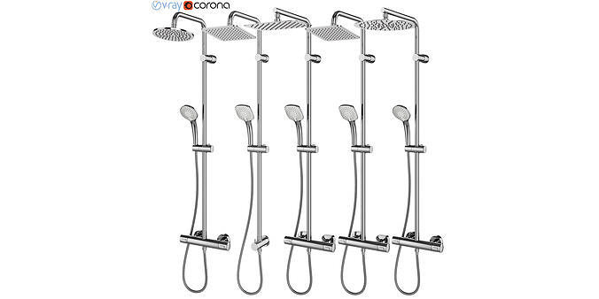 Shower systems IDEAL standard set 126 3D model