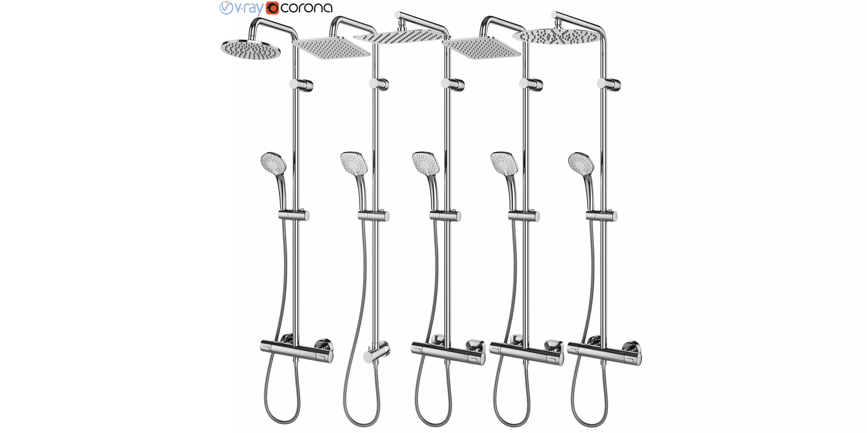 Shower systems IDEAL standard set 126 3D model_0