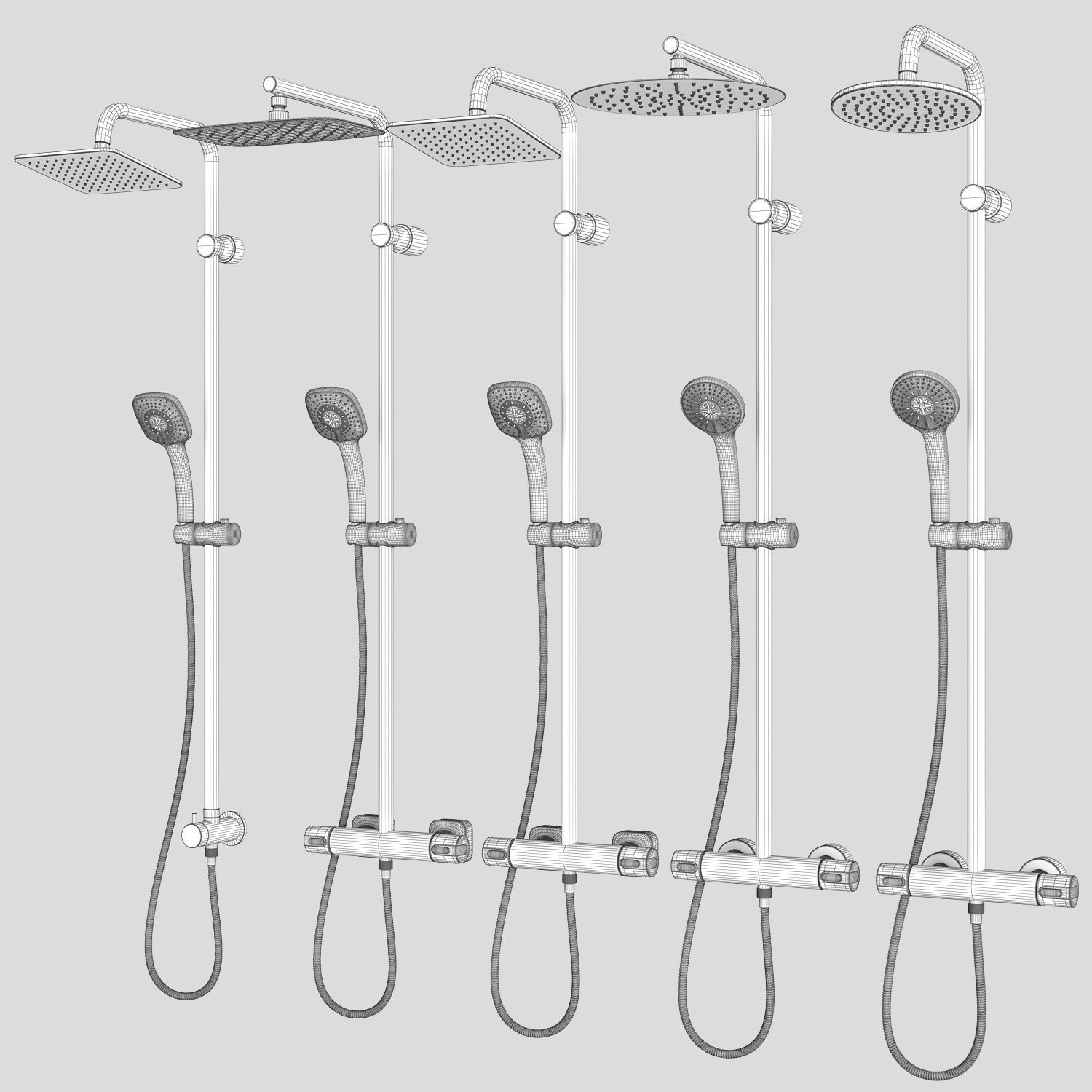 Shower systems IDEAL standard set 126 3D model_20