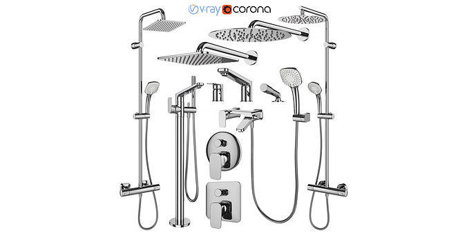 Mixers IDEAL standard set 127 3D model