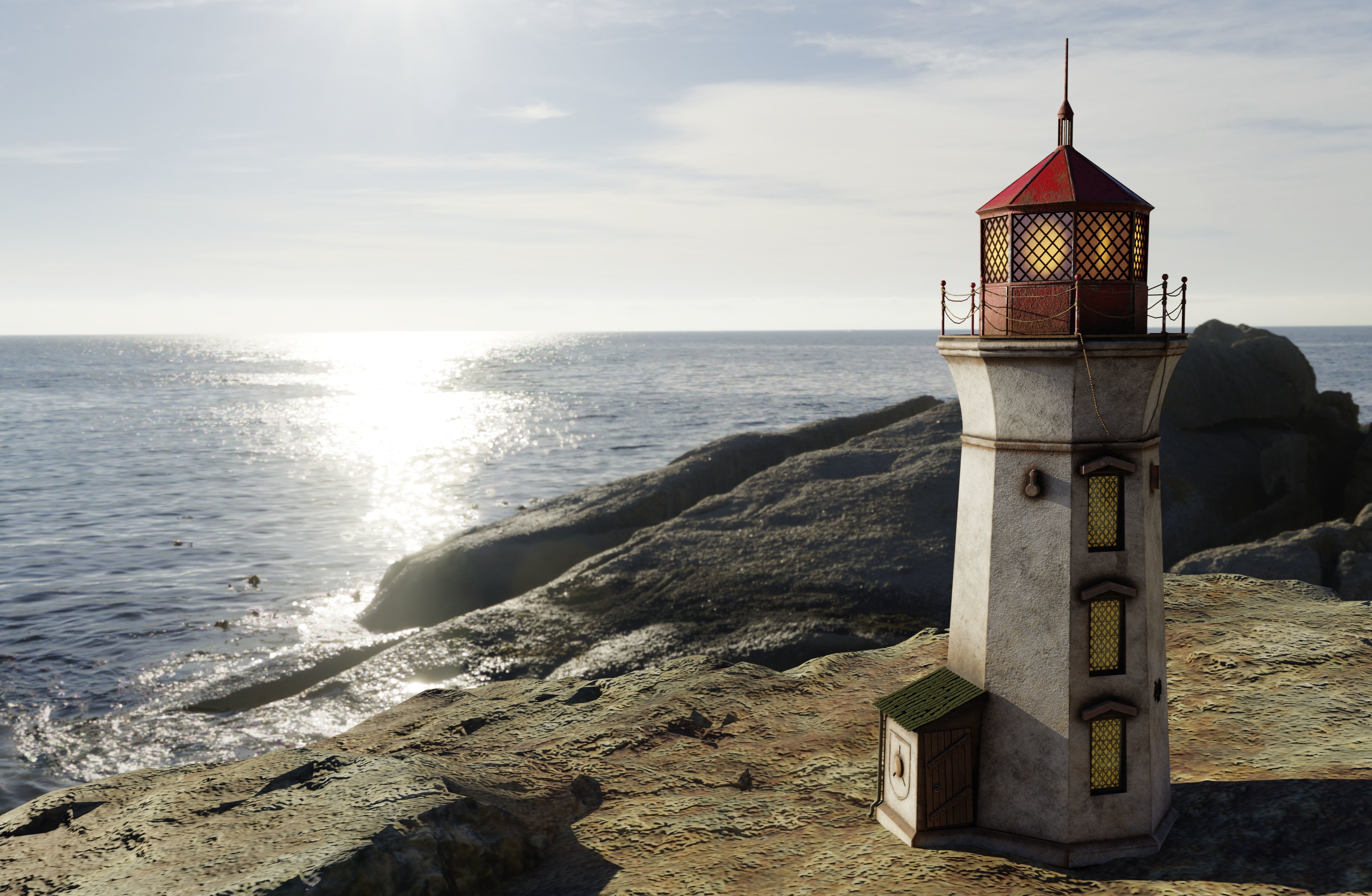 Lighthouse red 3D model_5