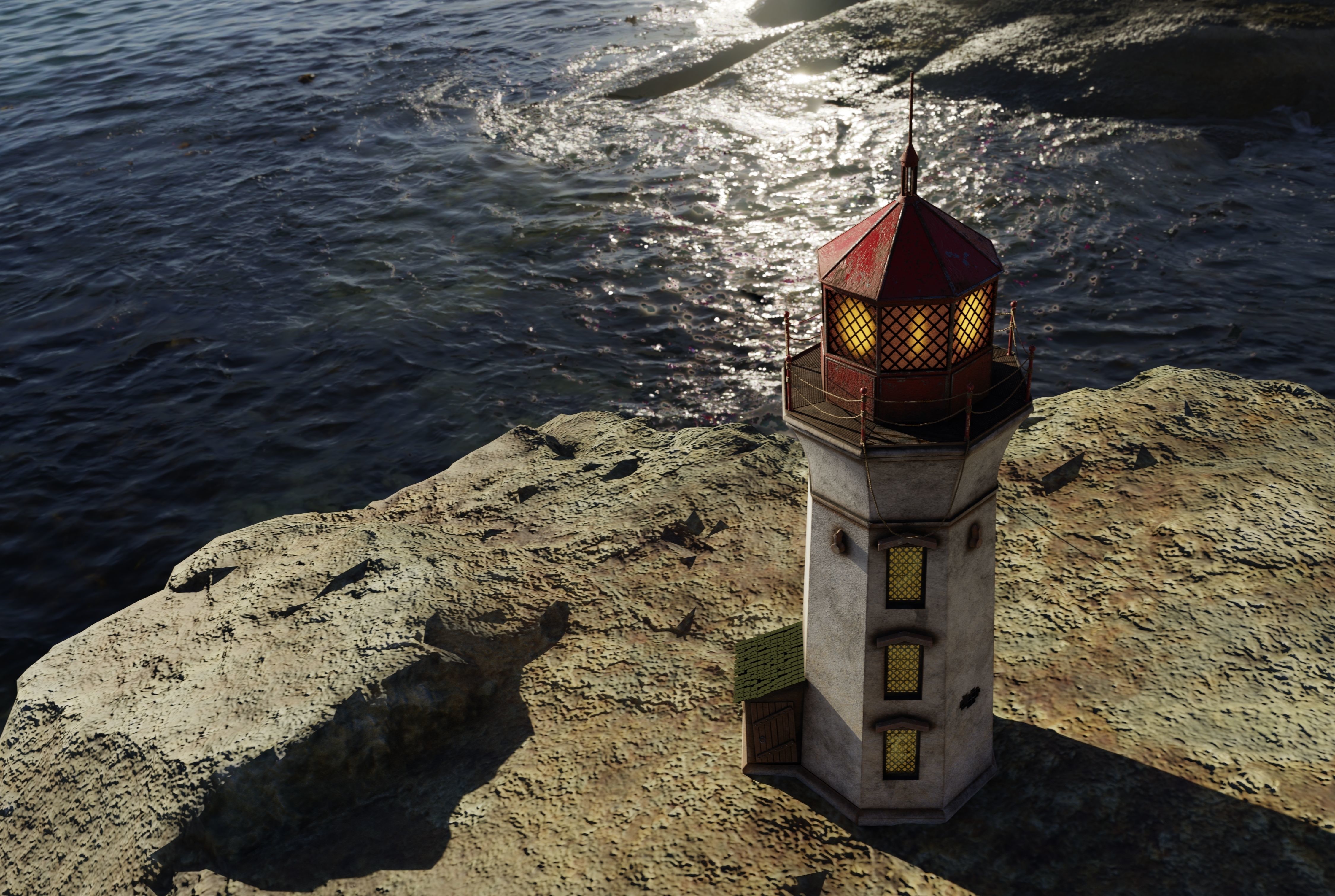 Lighthouse red 3D model_1