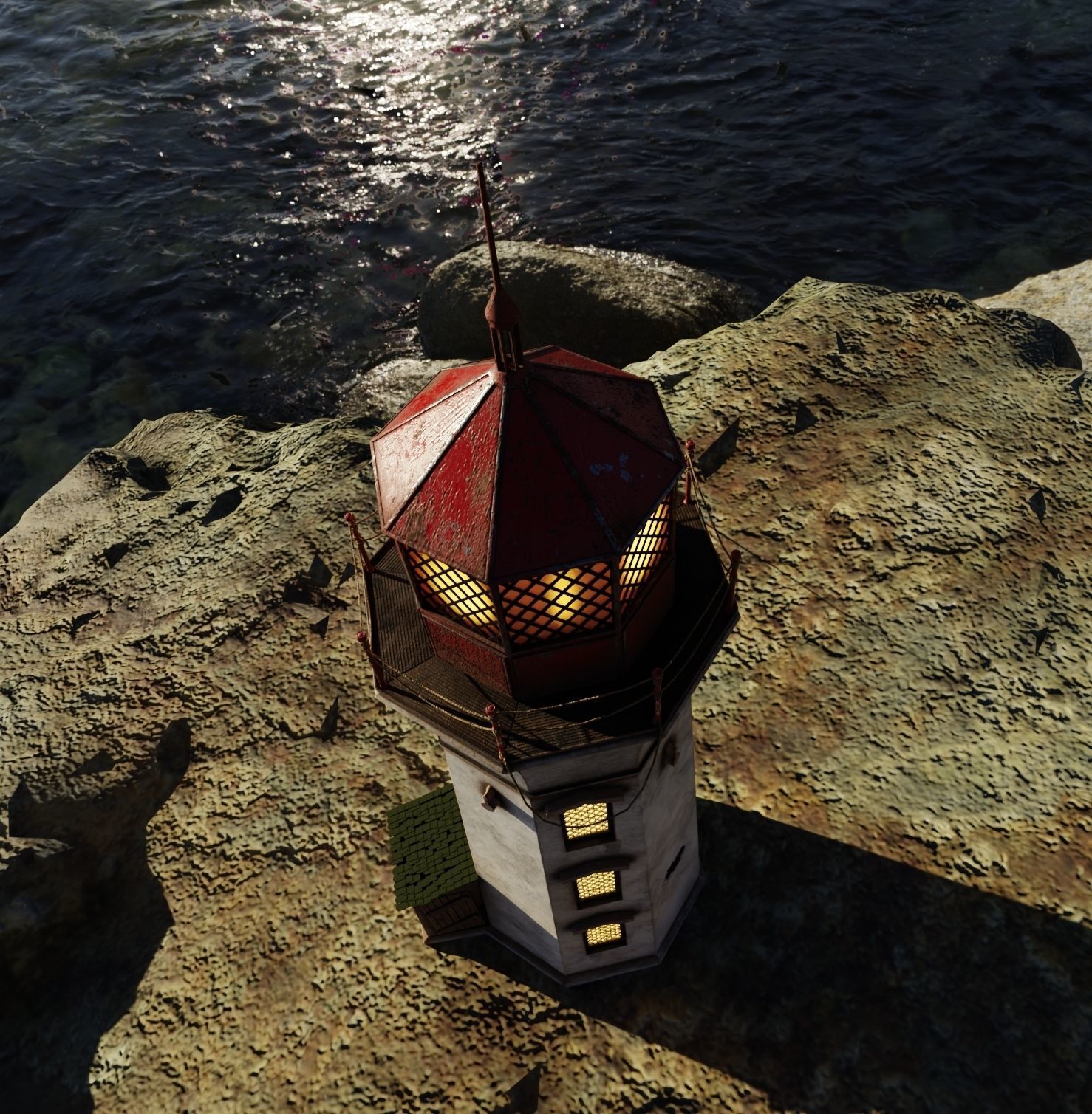 Lighthouse red 3D model_8