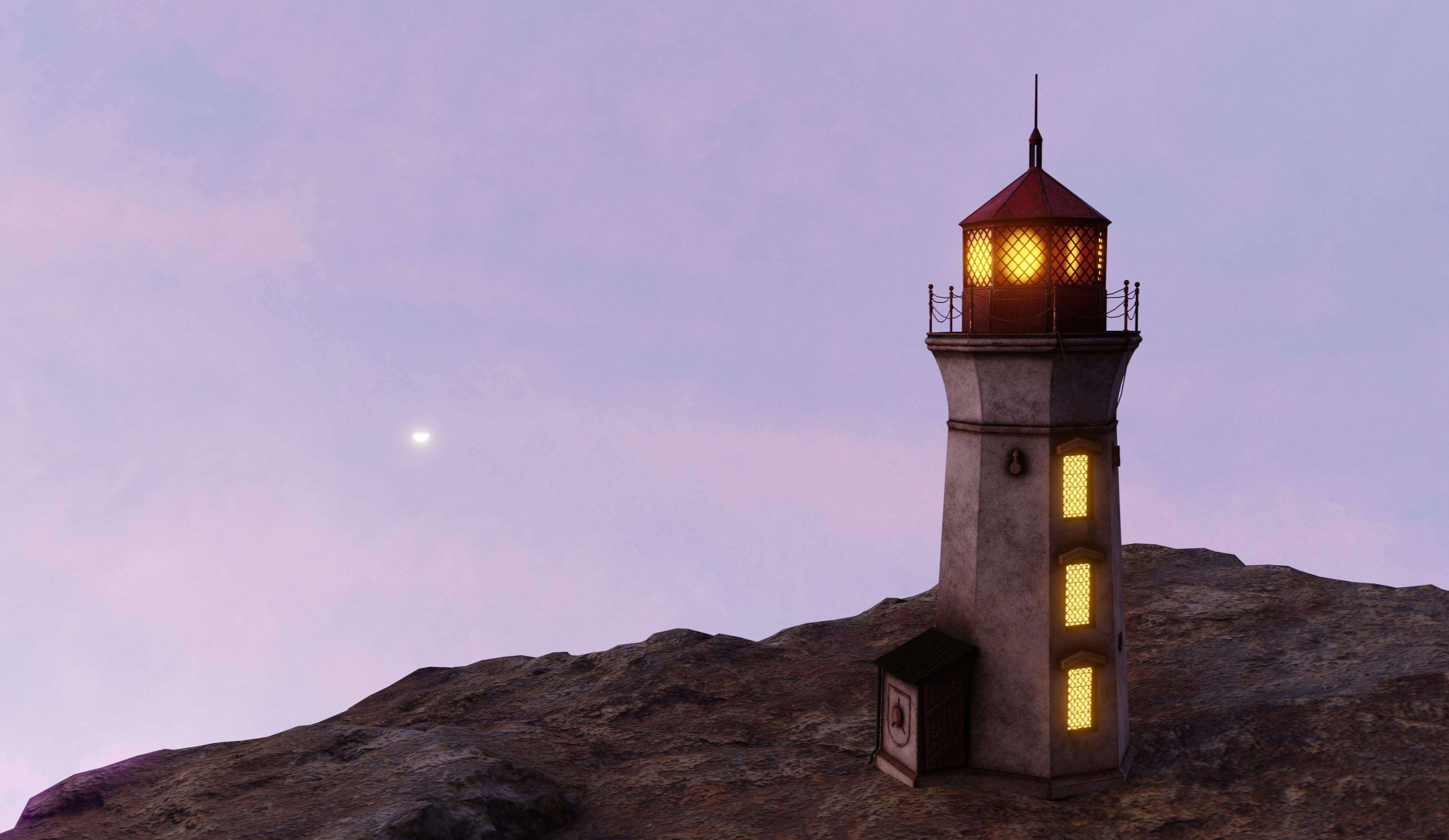 Lighthouse red 3D model_2
