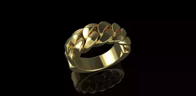 Cuban ring without diamond 7 3D print model