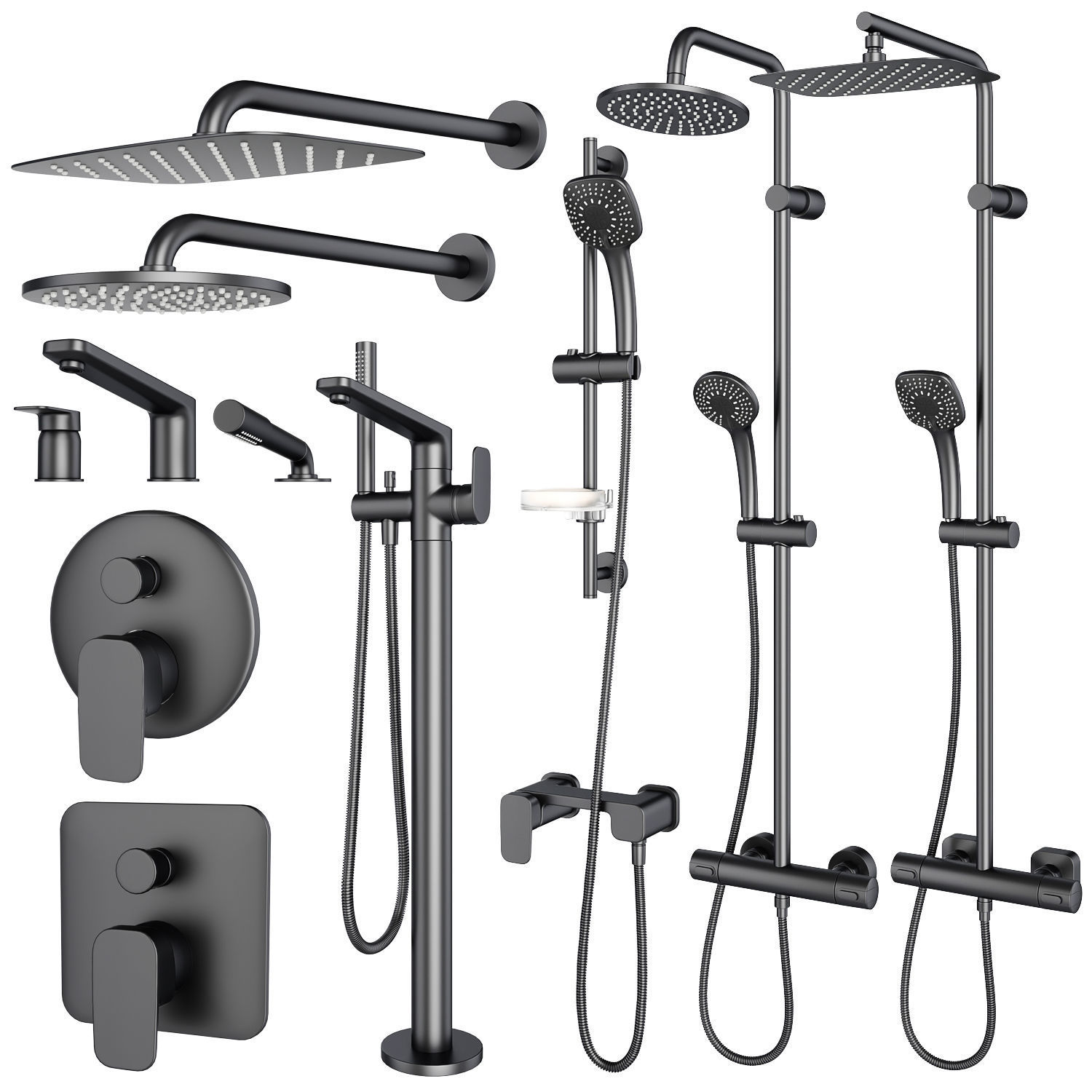 Mixers IDEAL standard set 128 3D model_1