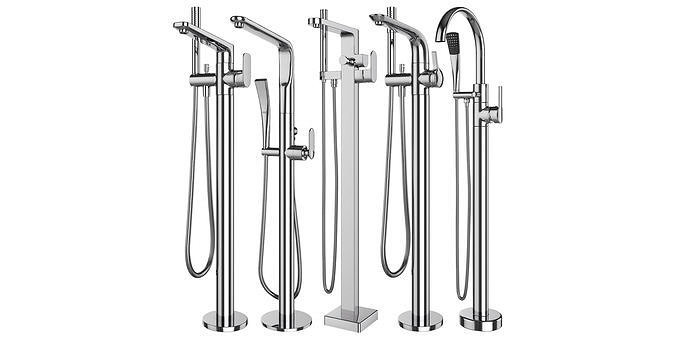 Free standing bath mixers Grohe and Ideal standard set 131 3D model