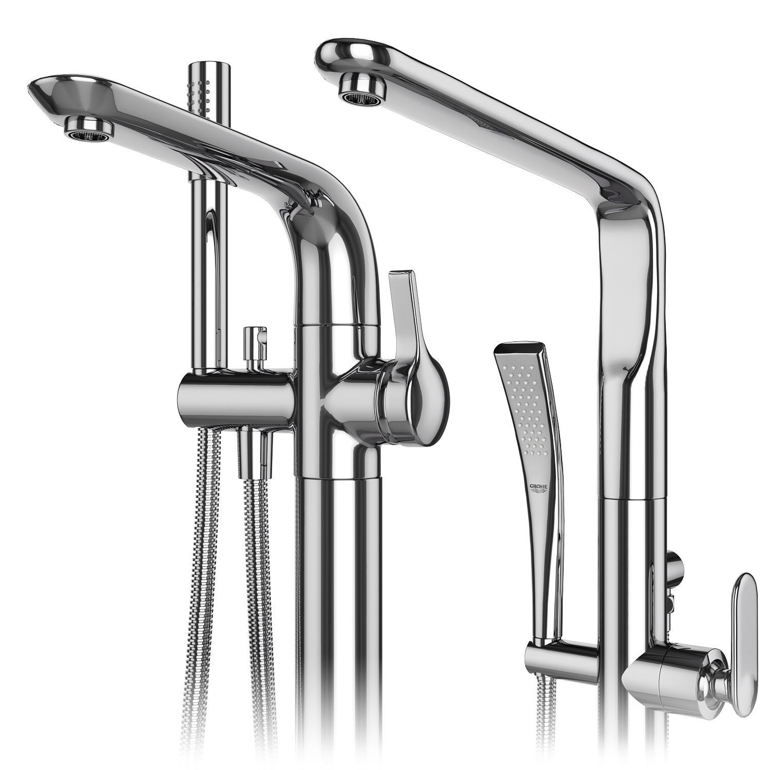 Free standing bath mixers Grohe and Ideal standard set 131 3D model_3