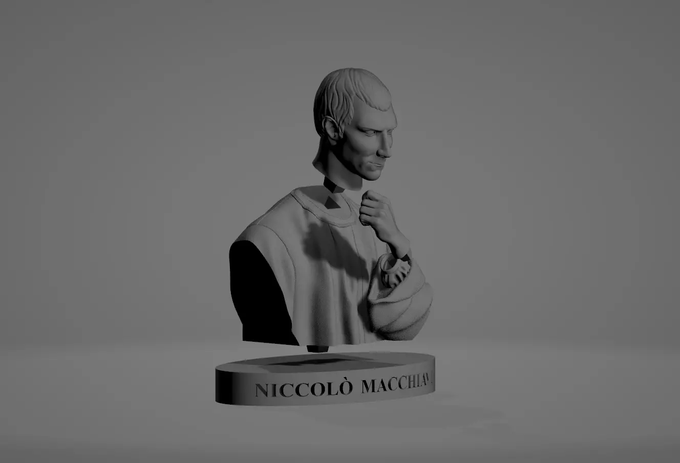 Niccolo Machiavelli 3d Model Sculpture 3D print model_0