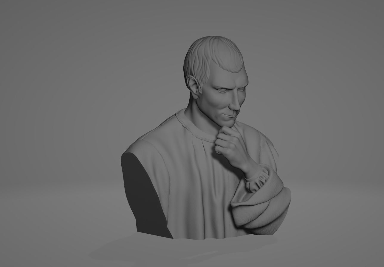 Niccolo Machiavelli 3d Model Sculpture 3D print model_1