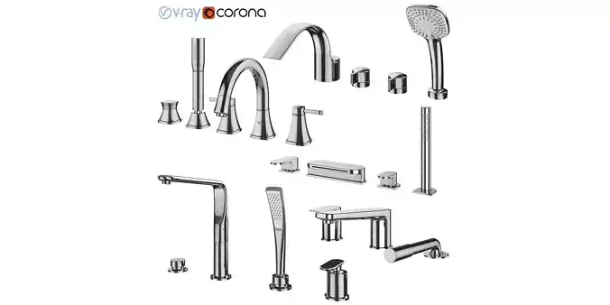 Mortise mixers for bathtubs set 132