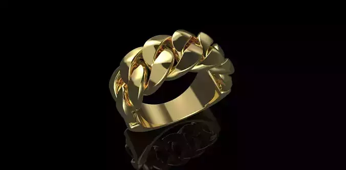 Cuban ring without diamond 4 3D print model