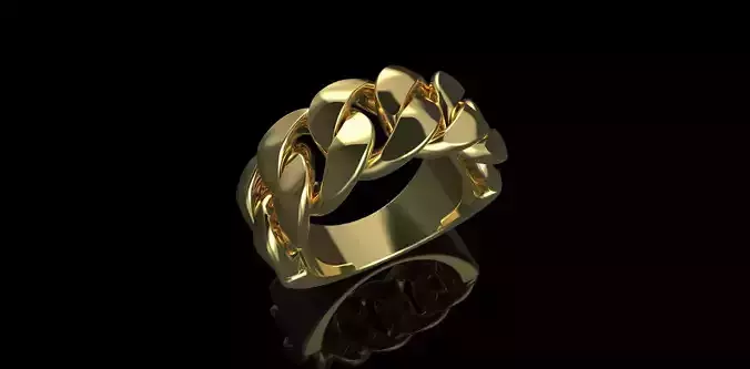 Cuban ring without diamond 3 3D print model