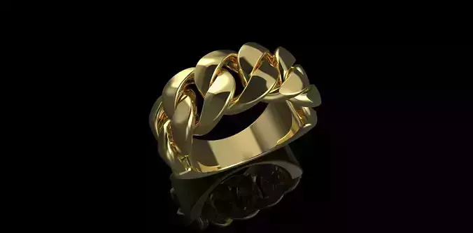 Cuban ring without diamond 2 3D print model