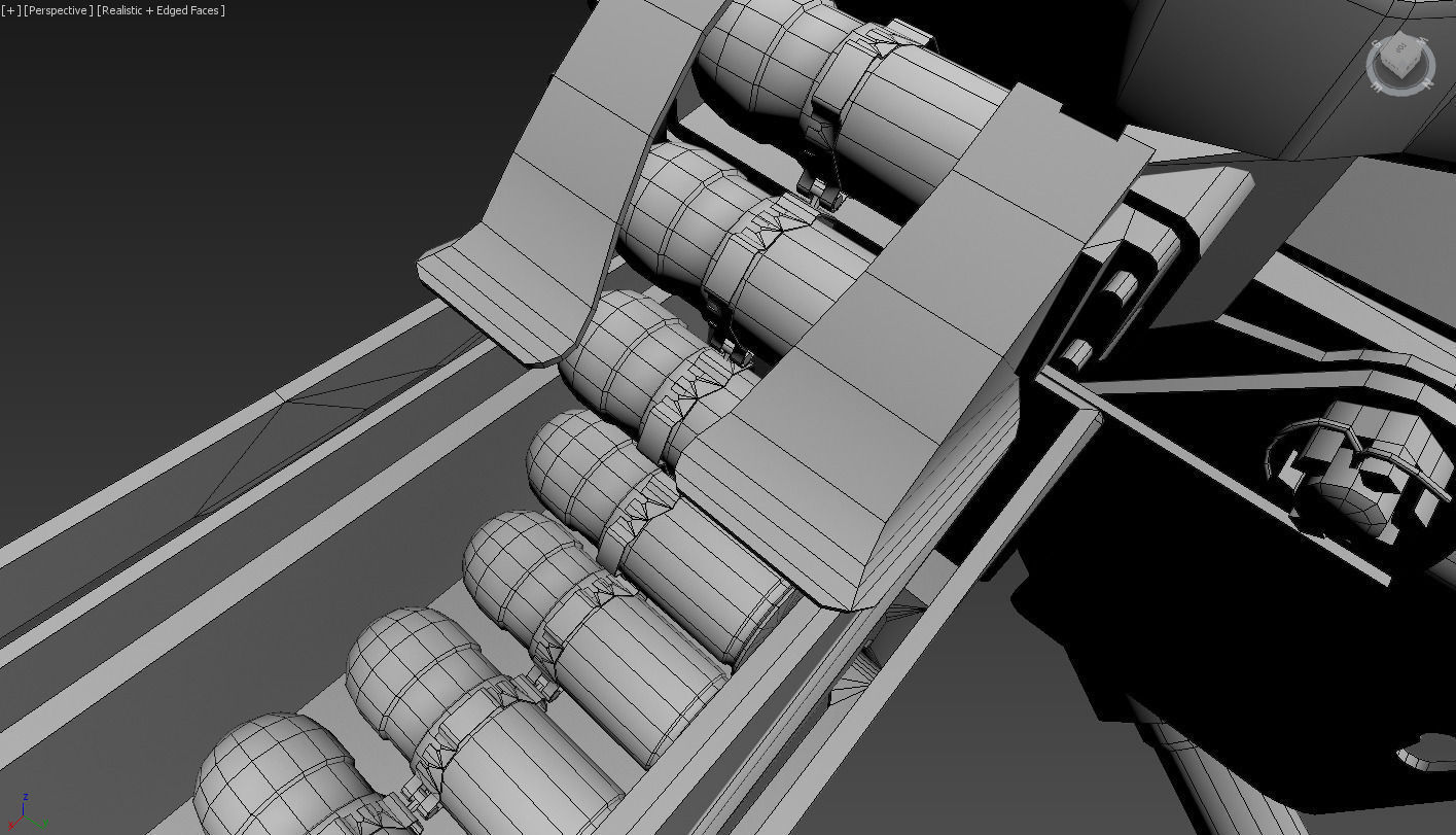 Grenade Launcher MK-19 Low-poly 3D model_11