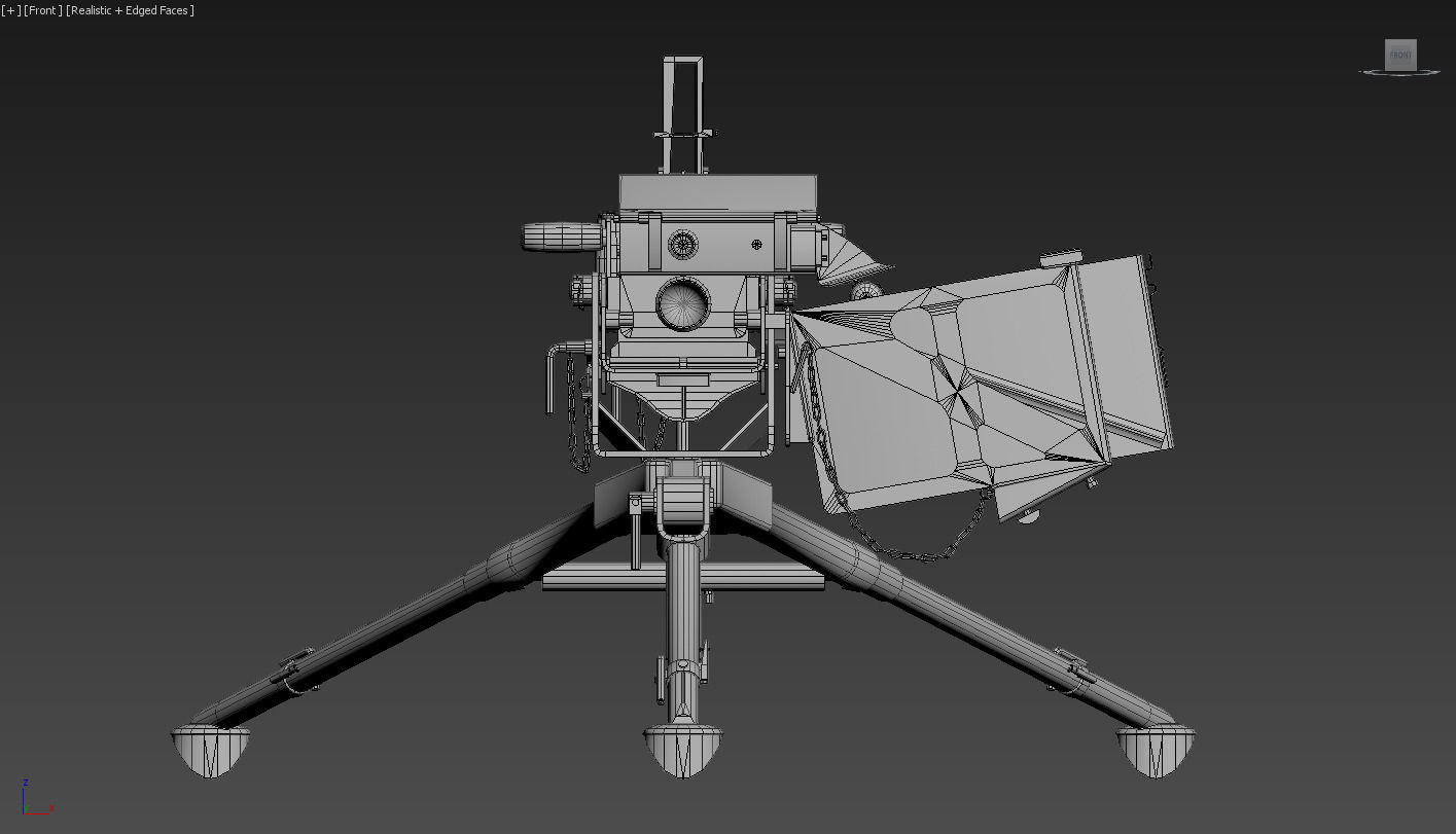 Grenade Launcher MK-19 Low-poly 3D model_7