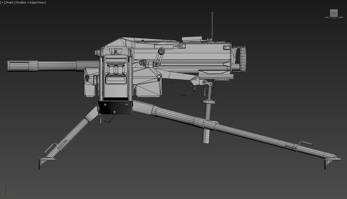 Grenade Launcher MK-19 Low-poly 3D model_10