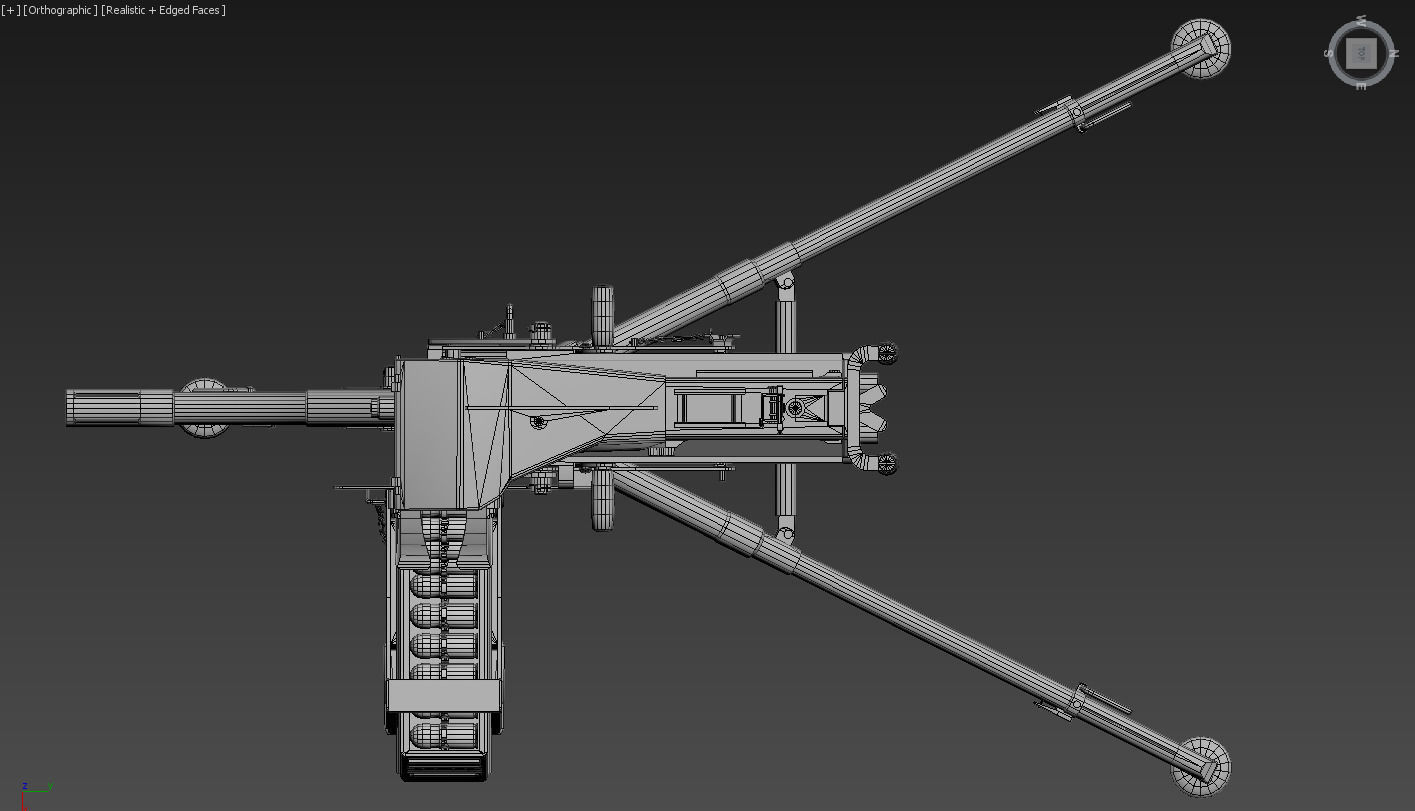 Grenade Launcher MK-19 Low-poly 3D model_6