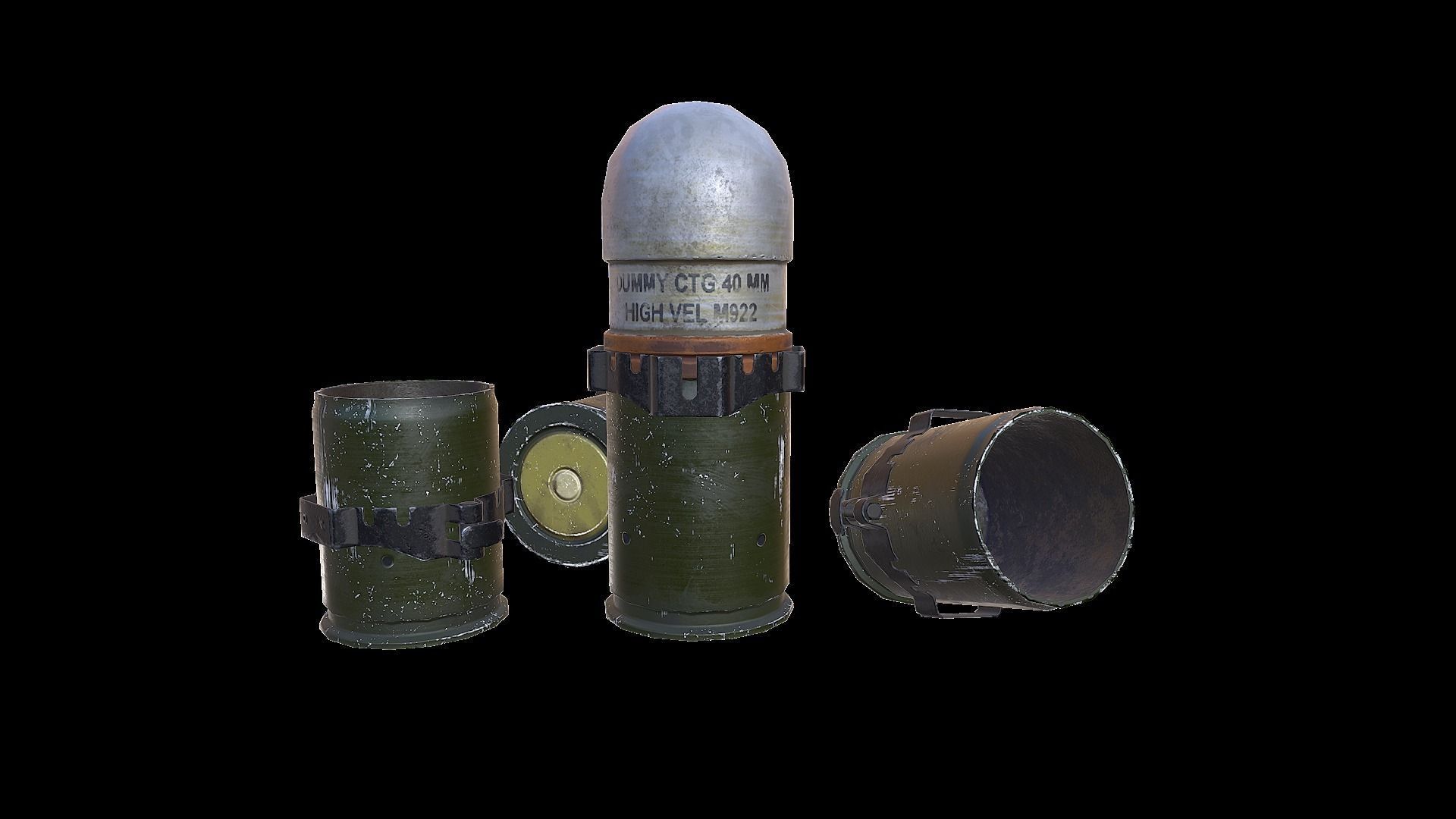 Grenade Launcher MK-19 Low-poly 3D model_13