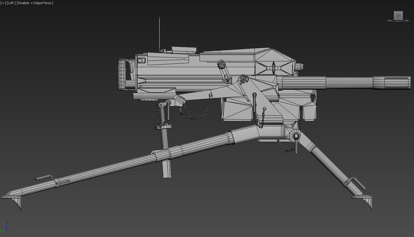 Grenade Launcher MK-19 Low-poly 3D model_5