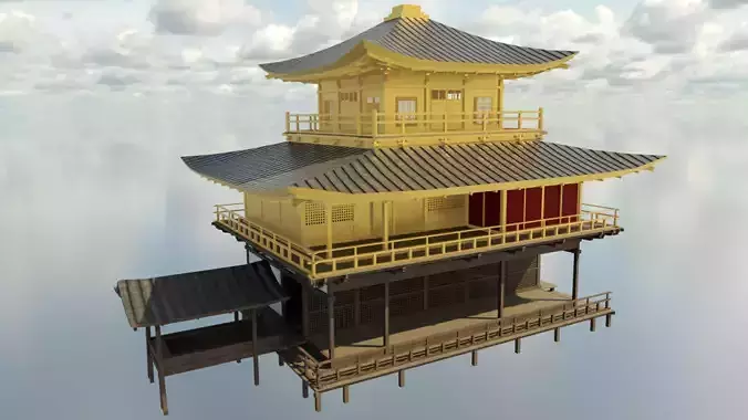 Kyoto Golden Palace Low-poly 3D model