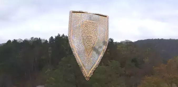 Kite Shield Low-poly 3D model