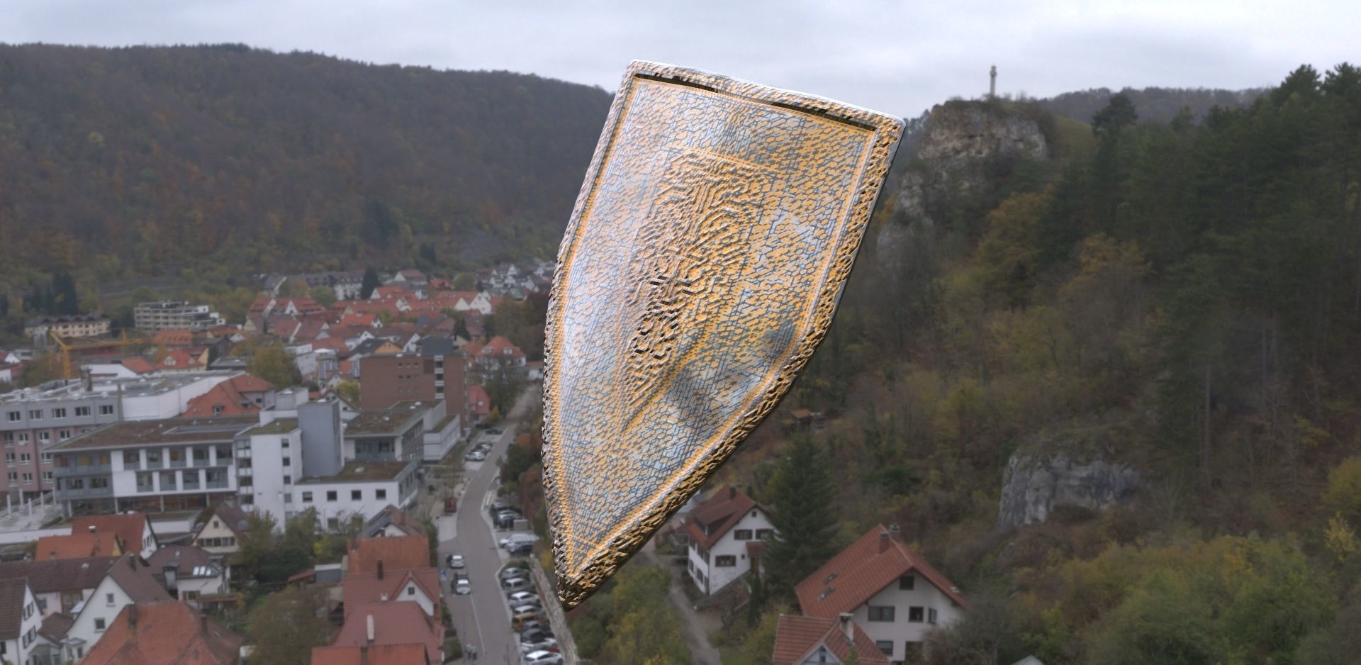 Kite Shield Low-poly 3D model_2