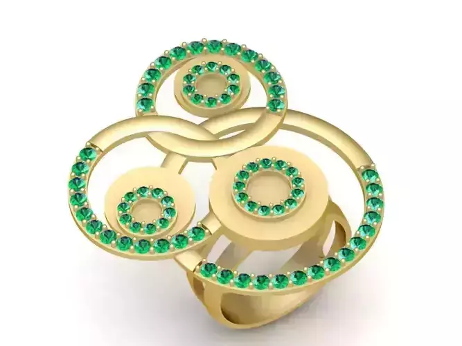 Modern Spiral Circle Cocktail Ring for Women  2322