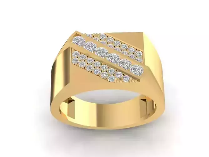 Bold Square Mens Diamond Band Ring Modern Jewelry 2327