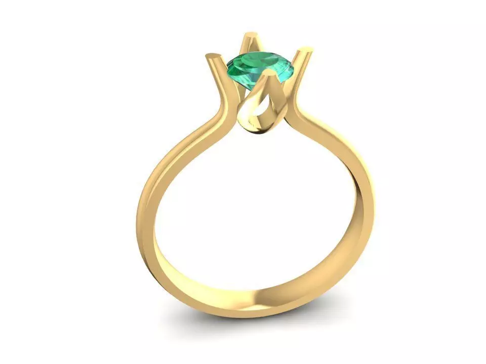 Elegant Solitaire Gemstone Ring Classic Jewelry Design 2328 3D print model