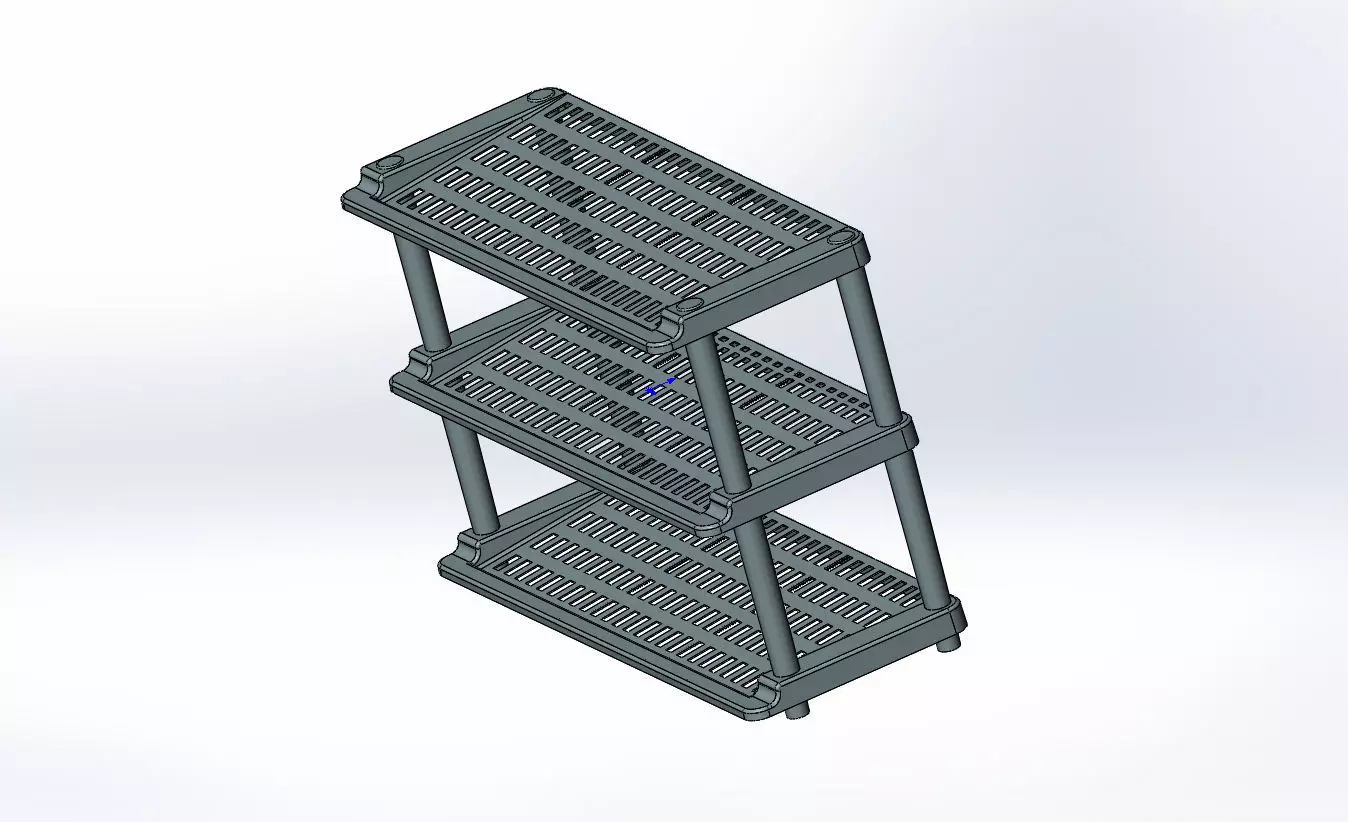 shoes three tier shelf 3D model_0