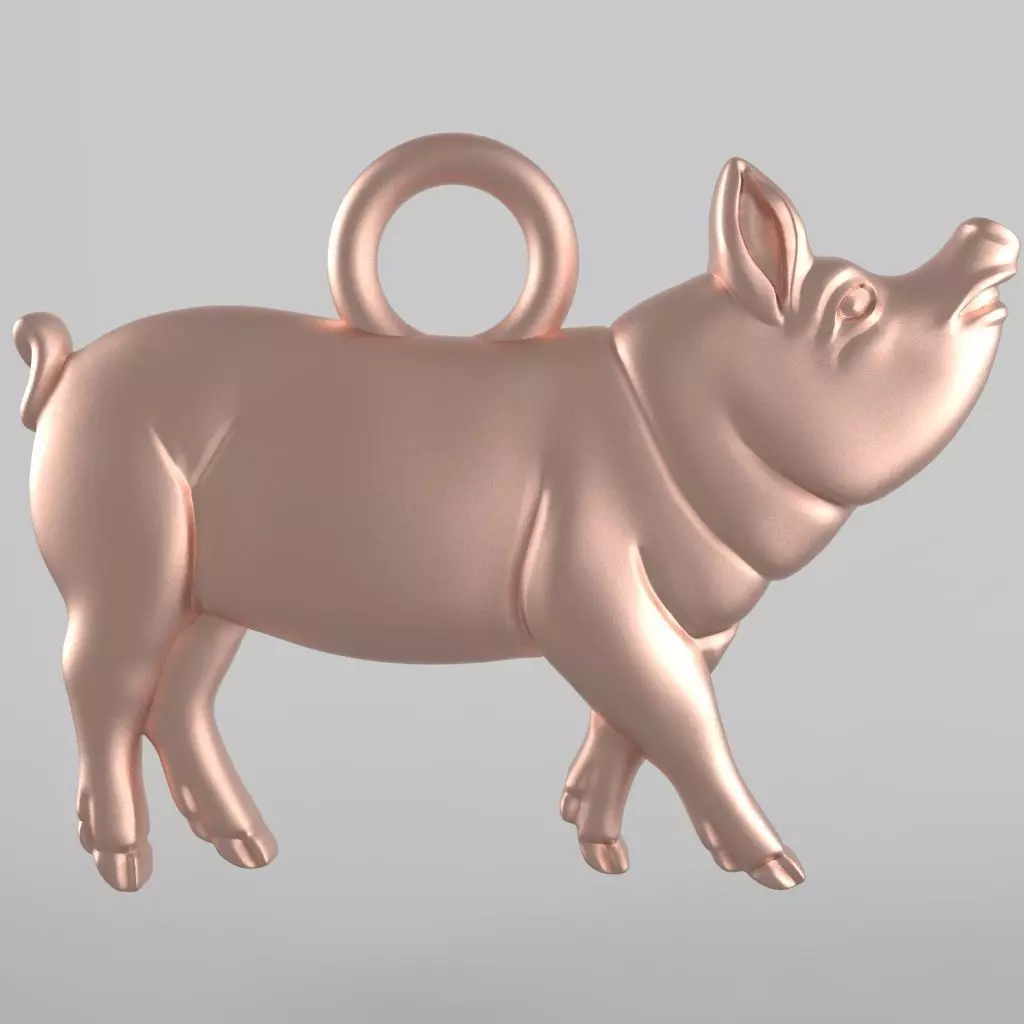 Pig pendant 3D print model_0