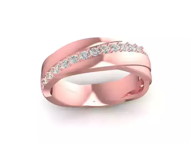 Crossover Ring 3D Model with Stones for Resin Printing 2333