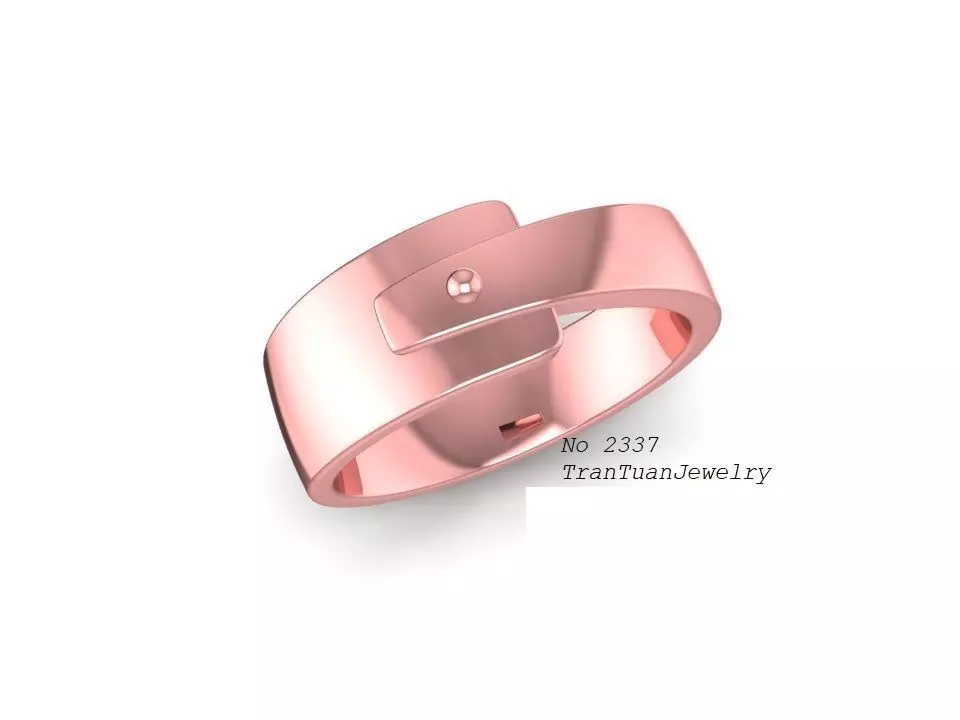 Modern Rose Gold Ring with Engraved Detail 2337 3D print model