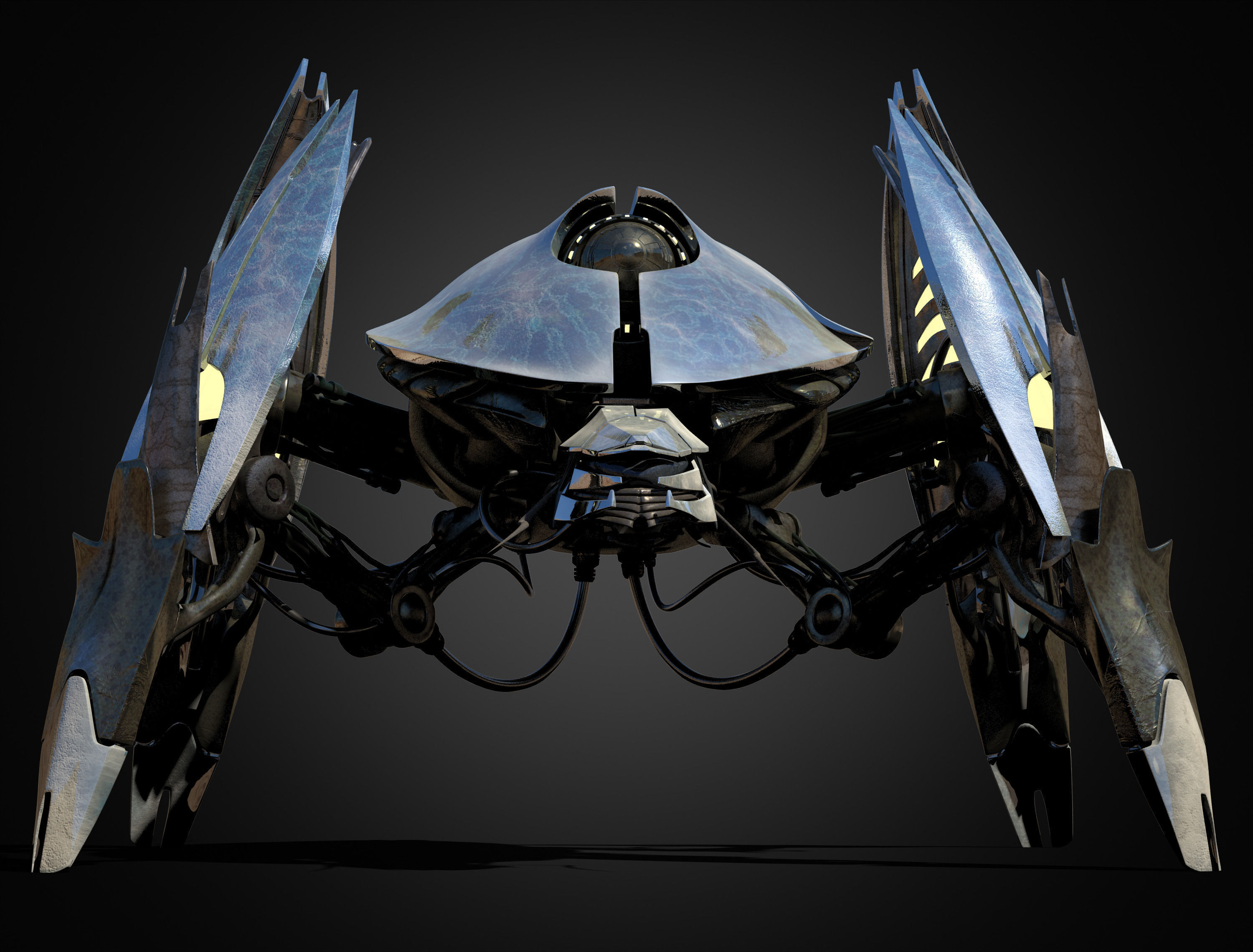 Animated Sci-Fi Quadruped Robot 3D model_5