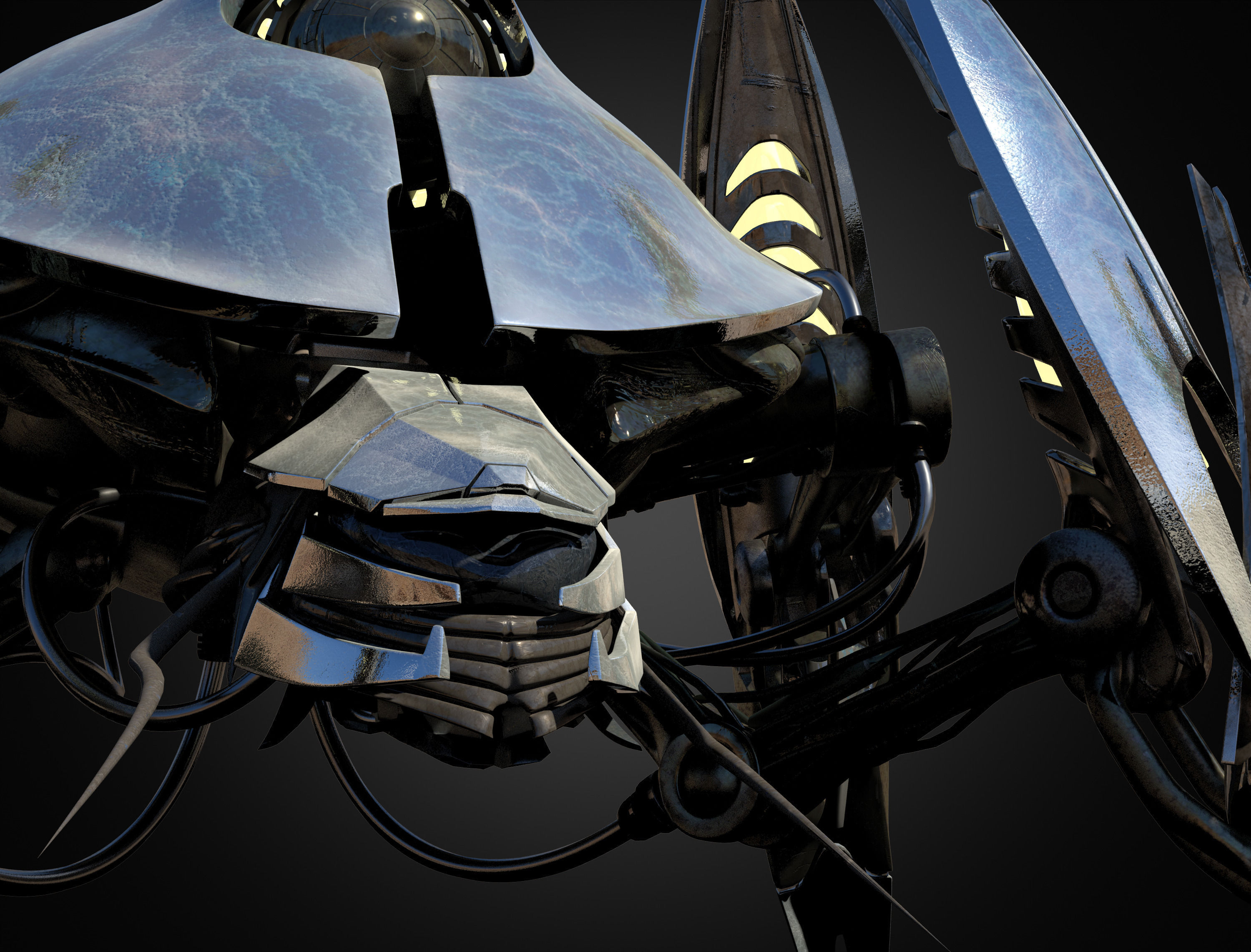 Animated Sci-Fi Quadruped Robot 3D model_6