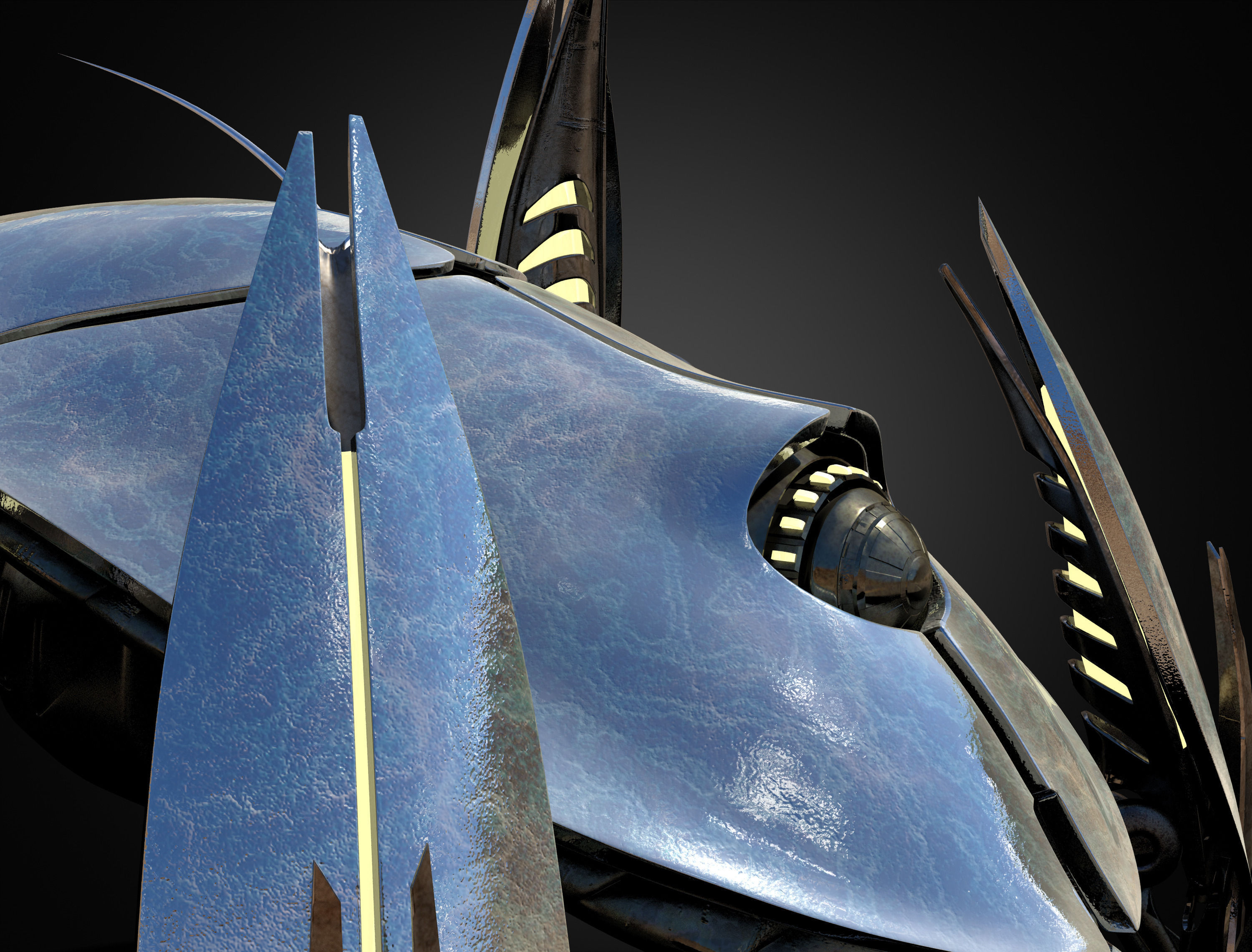 Animated Sci-Fi Quadruped Robot 3D model_8