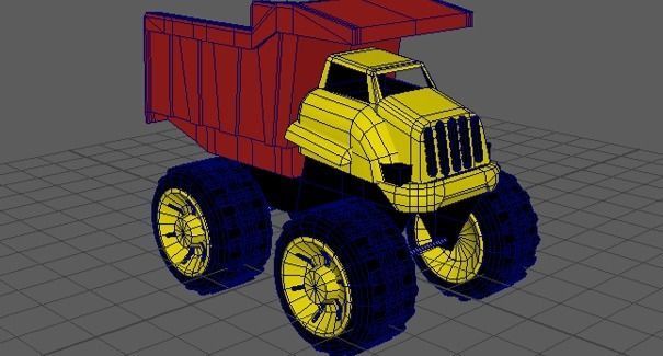 truck toy Low-poly 3D model_1